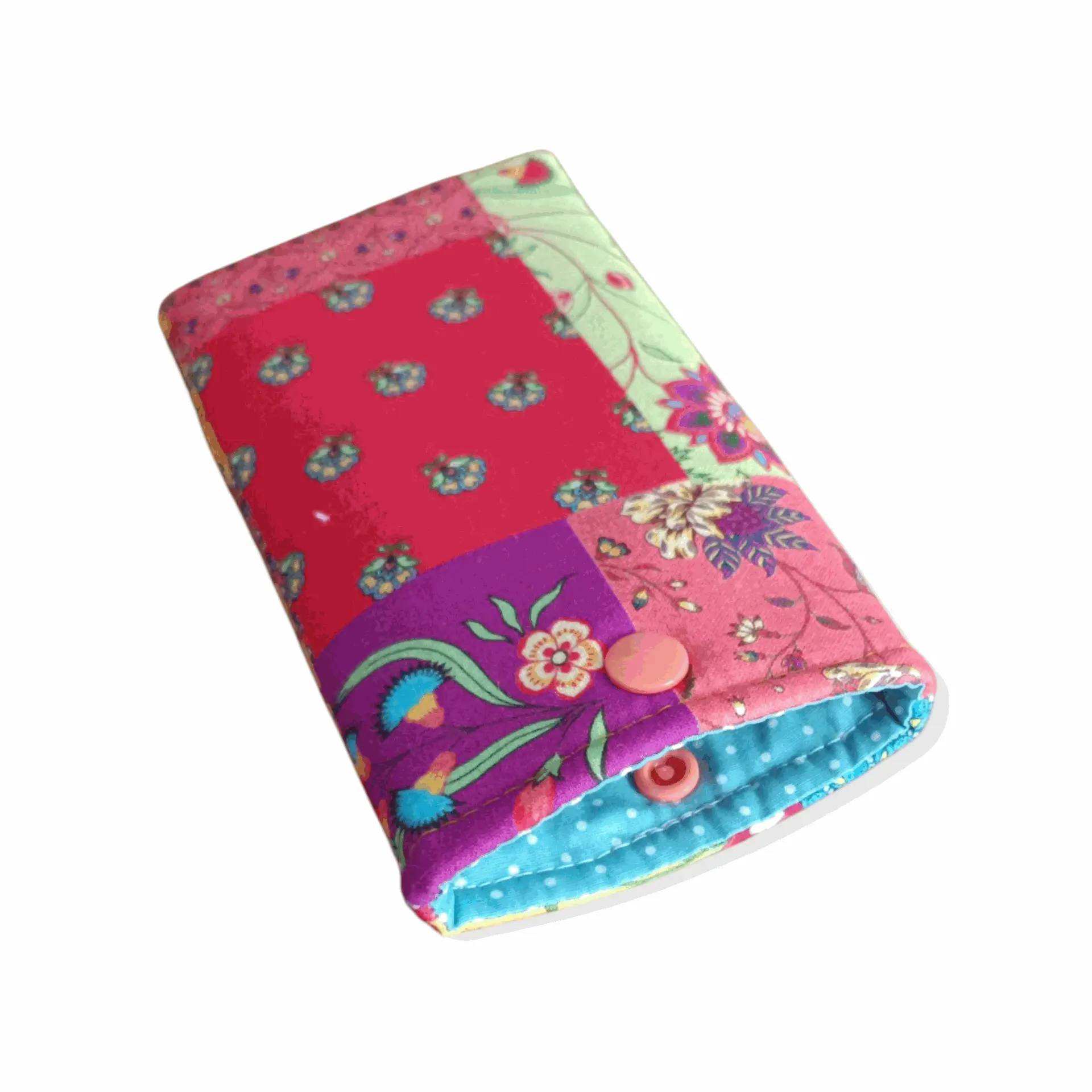Funda para gafas de tela hecha a mno acolchada