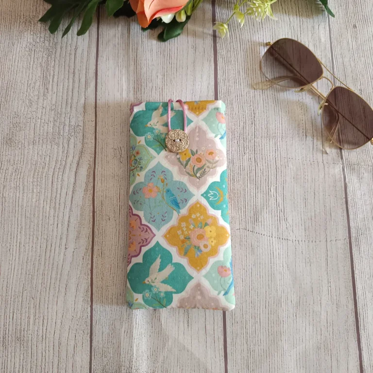 Funda de gafas de tela con cierre de botón — Mosaico