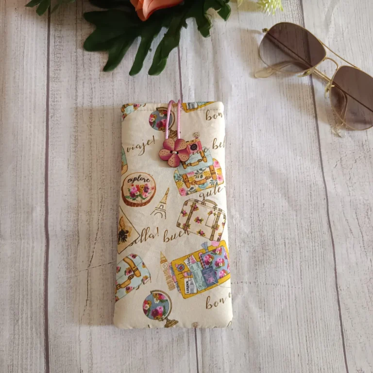 Funda de gafas de tela con cierre de botón — Viajes