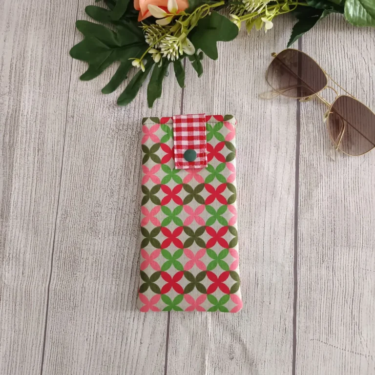 Funda de gafas de tela con cierre de solapa — Geométrico